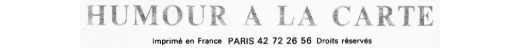Humour a la Carte